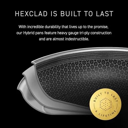 HexClad 10" Hybrid Nonstick Wok & Lid | Induction-Ready, Dishwasher Safe, 10-inch Diameter thumbnail 5