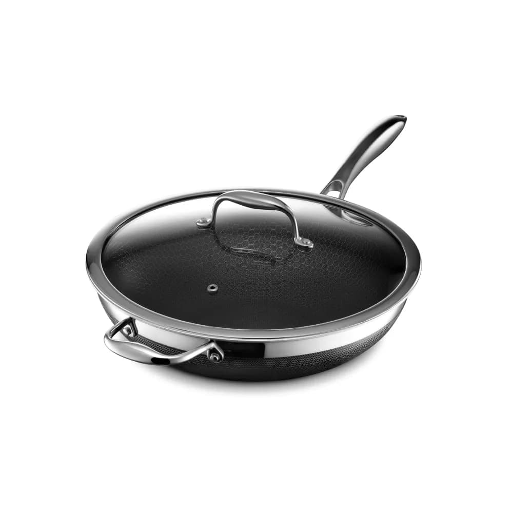 HexClad 10" Hybrid Nonstick Wok & Lid | Induction-Ready, Dishwasher Safe, 10-inch Diameter — 12-Inch / Wok with Lid