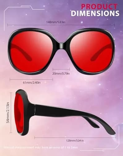 Joopin B27-black/Sleep Red Oversized Butterfly Sunglasses for Women with Polarized UV400 Protection thumbnail 4