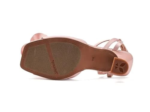 J. Reneé Pomeline Ankle Strap Sandals Light Pink 12 Medium | 3 Inch Heel, Satin Fabric, Square Toe thumbnail 5