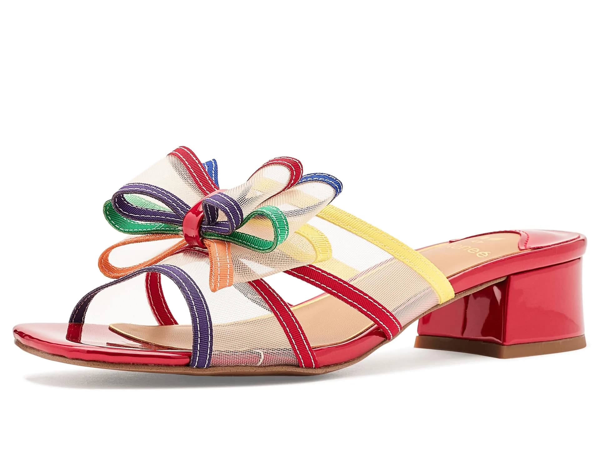 J.Reneé Finola Slip-On Sandals 8 Medium Bright Multi | 1.5 inch Block Heel, Mesh & Foam Support — 7