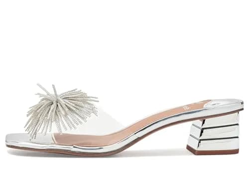 J. Reneé Ozara Slip On Sandals 10 Medium | Clear/Silver Heeled Slip-Ons for Women thumbnail 5