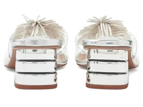 J. Reneé Ozara Slip On Sandals 10 Medium | Clear/Silver Heeled Slip-Ons for Women thumbnail 7