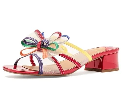 J.Reneé Finola Slip-On Sandals 7.5 Medium | Bright Multi Mesh Square Toe with 1.5 Inch Block Heel thumbnail 1