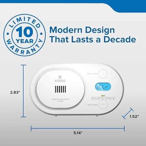 Kidde COBD Carbon Monoxide Detector | Battery-Powered, Digital Display, 85 dB Alarm thumbnail 7