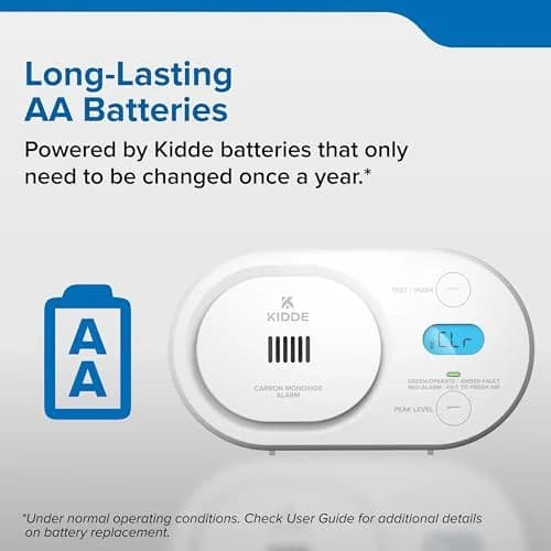Kidde COBD Carbon Monoxide Detector | Battery-Powered, Digital Display, 85 dB Alarm thumbnail 3