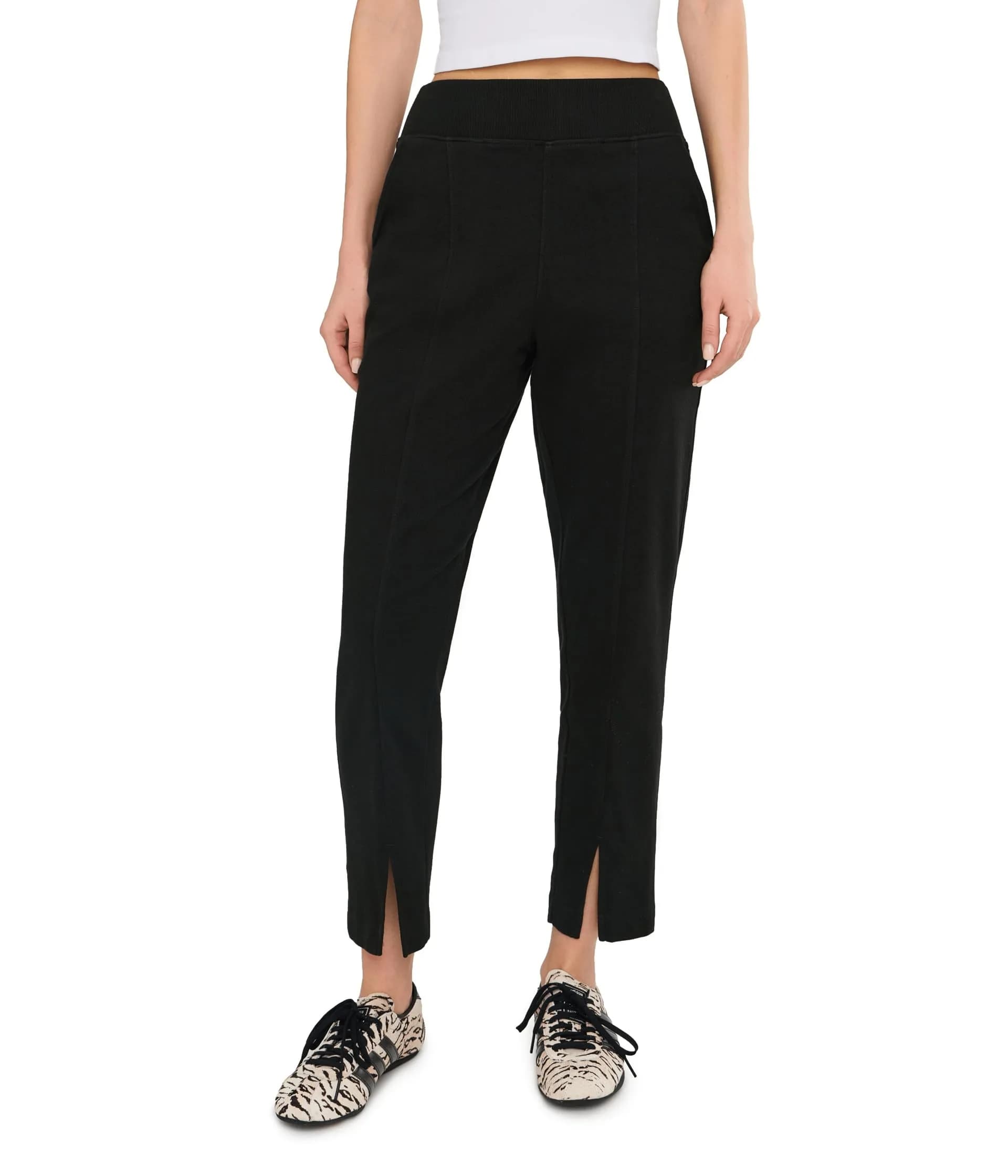 Pact Women's Airplane Tapered Leg Pants Chino Pants Black S | Organic Cotton, Mid Rise, Tapered Fit