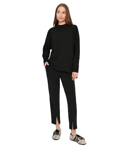 Pact Women's Airplane Tapered Leg Pants Chino Pants Black S | Organic Cotton, Mid Rise, Tapered Fit thumbnail 2