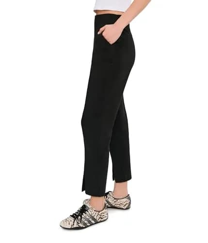 Pact Women's Airplane Tapered Leg Pants Chino Pants Black S | Organic Cotton, Mid Rise, Tapered Fit thumbnail 3