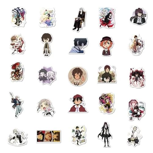Mozoltov Cartoon Bungo Stray Dogs Stickers 100Pcs | Waterproof Vinyl Decals for Laptop & More thumbnail 5