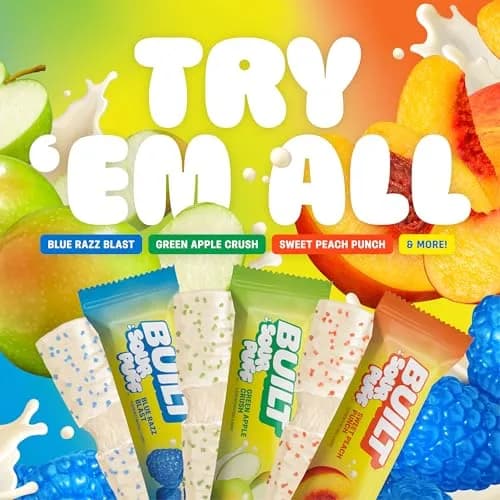 Built Bar Sour Puff Protein Bar Sweet Peach Punch 16g Protein 12 Bars | High Protein Snack Bar thumbnail 7