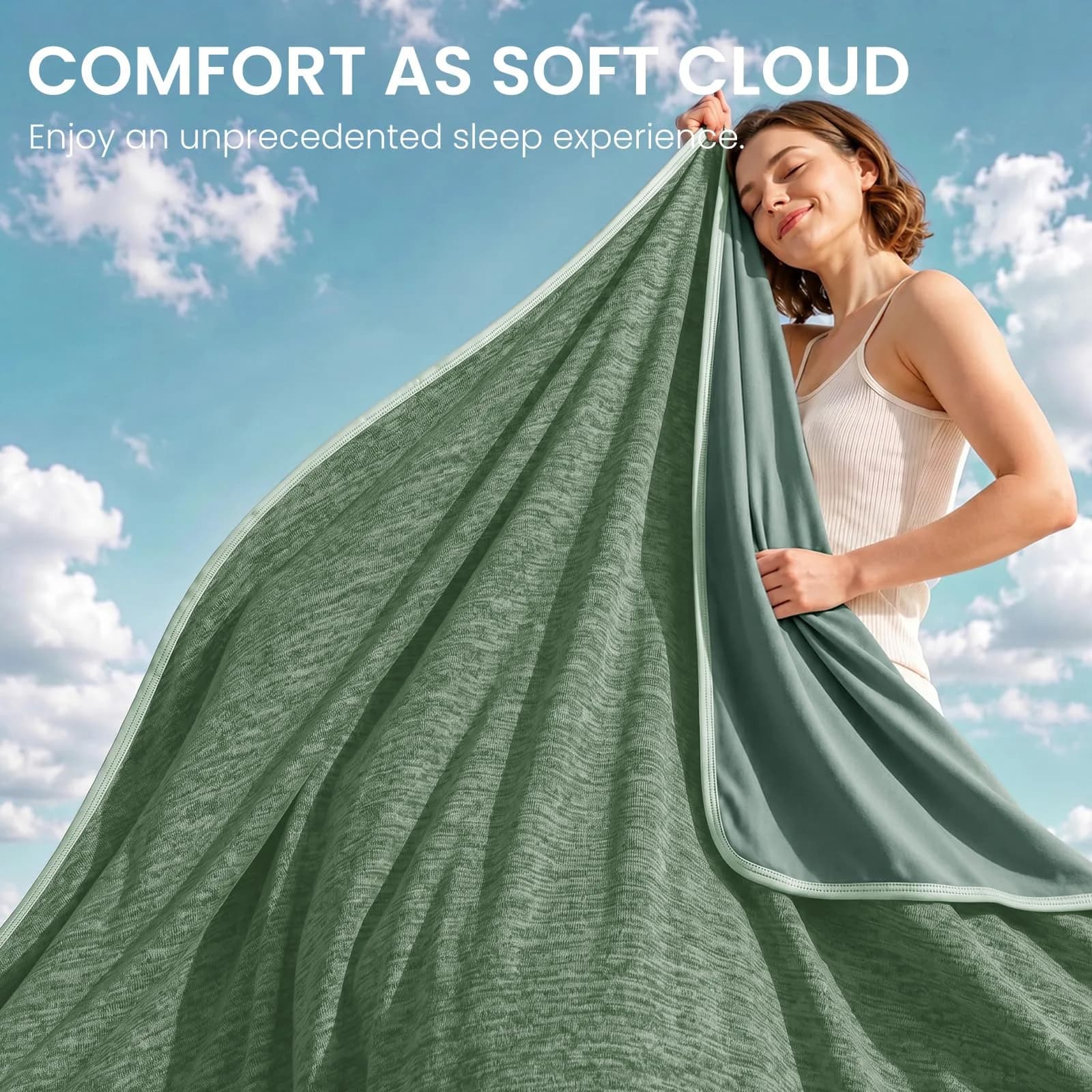 Topcee Cooling Blanket 127cm x 178cm (50"x70") | Breathable Fabric for Hot Sleepers - view 6