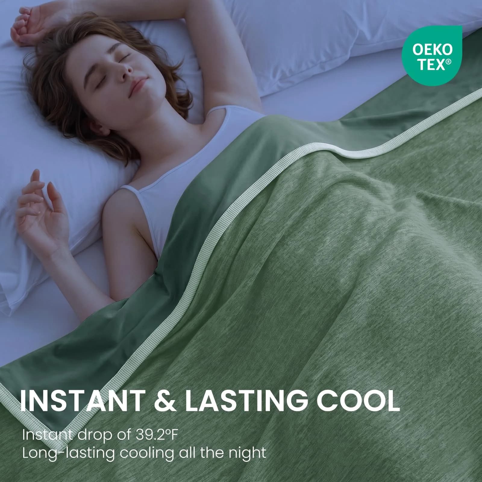 Topcee Cooling Blanket 127cm x 178cm (50"x70") | Breathable Fabric for Hot Sleepers - view 2