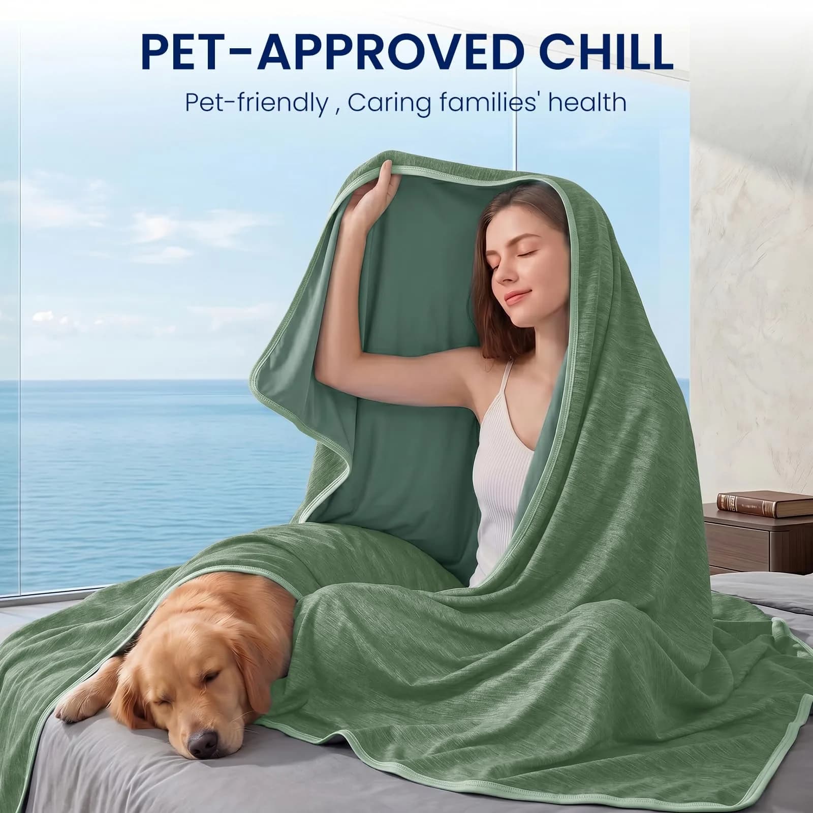 Topcee Cooling Blanket 127cm x 178cm (50"x70") | Breathable Fabric for Hot Sleepers - view 3