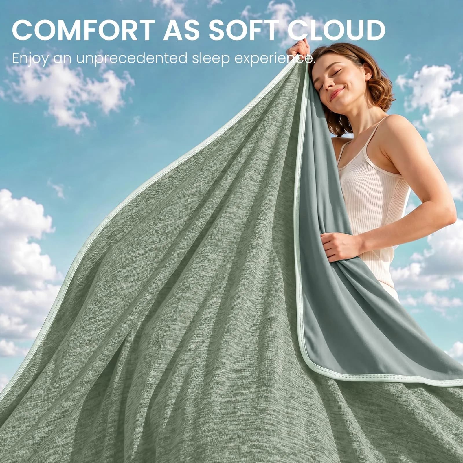 Topcee Cooling Blanket 2.27 kg (5 lb) Queen Size 90"x90" | Breathable Fabric for Hot Sleepers - view 6