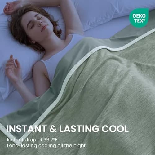 Topcee Cooling Blanket 2.27 kg (5 lb) Queen Size 90"x90" | Breathable Fabric for Hot Sleepers thumbnail 2