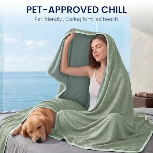 Topcee Cooling Blanket 2.27 kg (5 lb) Queen Size 90"x90" | Breathable Fabric for Hot Sleepers thumbnail 3