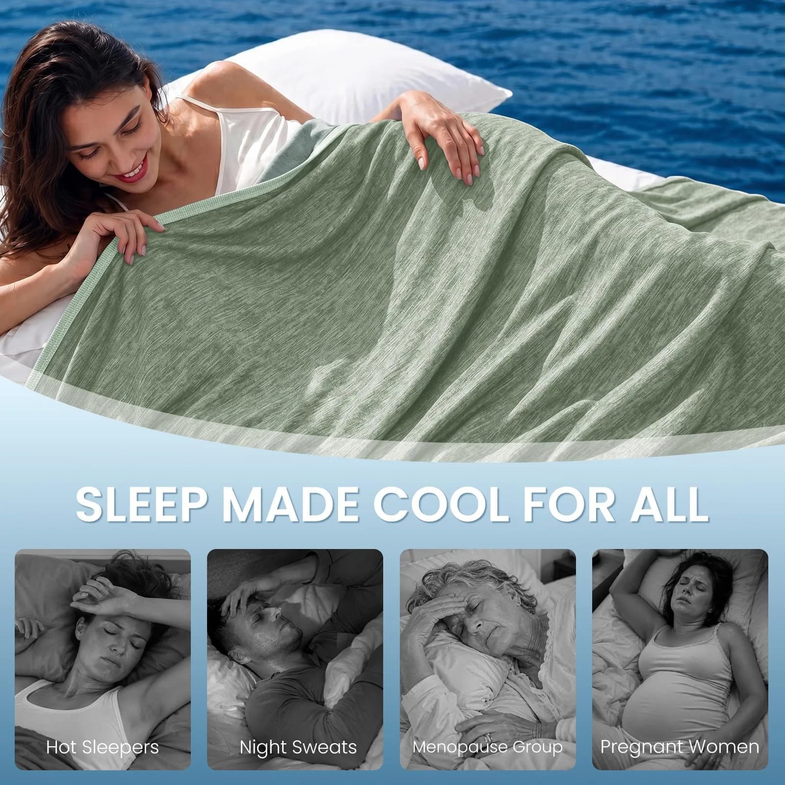 Topcee Cooling Blanket 2.27 kg (5 lb) Queen Size 90"x90" | Breathable Fabric for Hot Sleepers - view 4