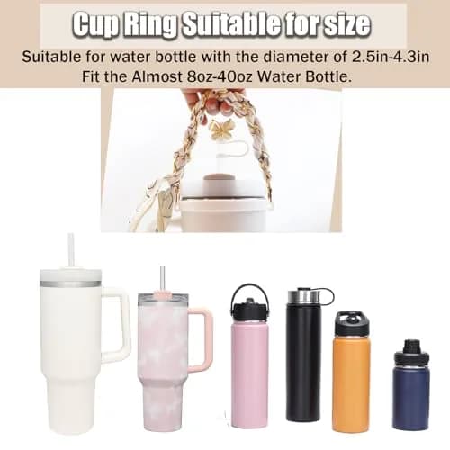 RENUIS White 40oz Water Bottle Accessories Set | Luxury Stanley Cup Add-ons for Outdoor & Travel thumbnail 3