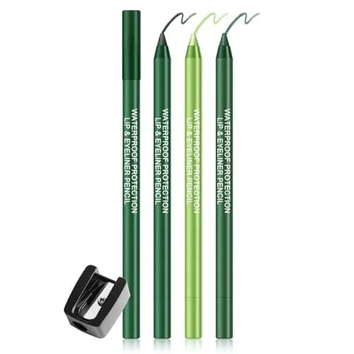 Ownest Shimmer Green Gel Eyeliner Pen Set | 3 Colors, Waterproof, Includes Sharpener thumbnail 1