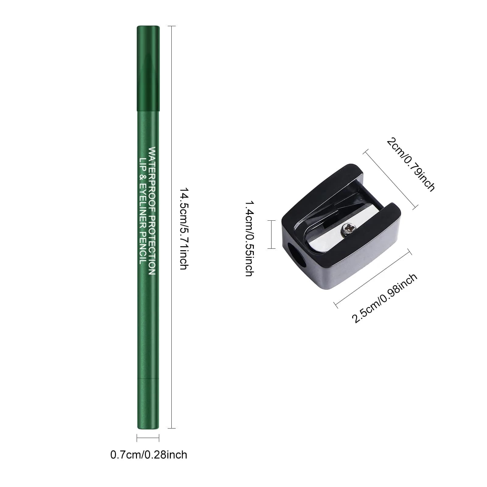 Ownest Shimmer Green Gel Eyeliner Pen Set | 3 Colors, Waterproof, Includes Sharpener - view 6