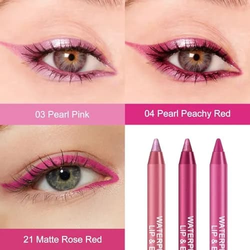 Ownest 3 Colors Gel Eyeliner Pencil Kit | Matte & Shimmer Pink Eyeliner for Women thumbnail 2