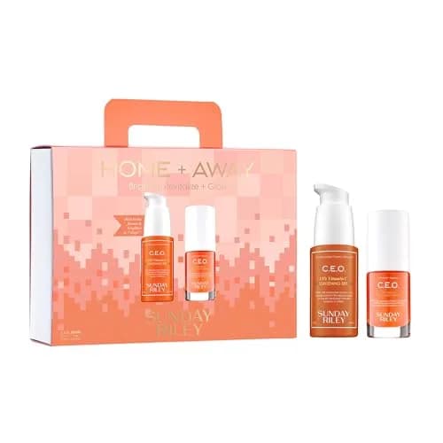 Sunday Riley Home + Away Brighten, Revitalize + Glow Set | Vitamin C Serum & Face Kit for Radiance (70-120 chars) thumbnail 1