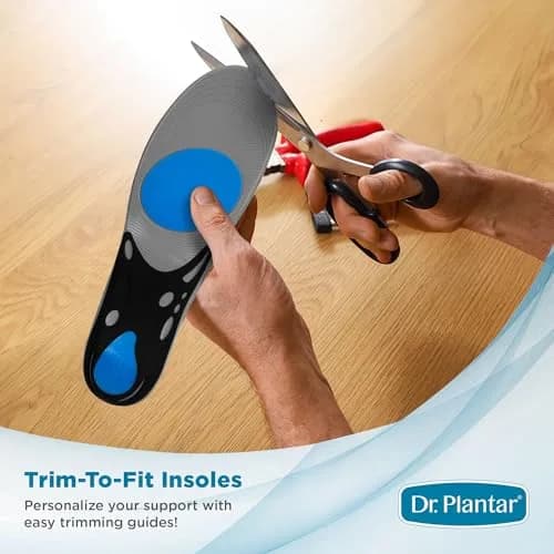 Dr. Plantar Insoles for Men | Arch Support, Heel Cushion, Memory Foam, Gel Stabilizers, Sizes 8-12 thumbnail 6
