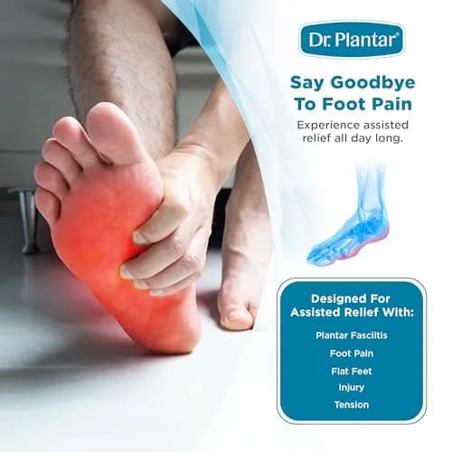Dr. Plantar Insoles for Men | Arch Support, Heel Cushion, Memory Foam, Gel Stabilizers, Sizes 8-12 thumbnail 7