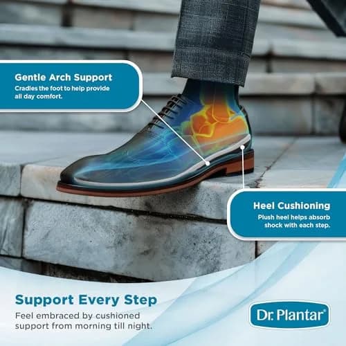 Dr. Plantar Insoles for Men | Arch Support, Heel Cushion, Memory Foam, Gel Stabilizers, Sizes 8-12 thumbnail 3