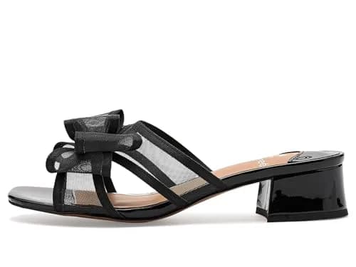 J. Reneé Finola Slip-On Sandals 7 M | Mesh Square Toe, 1.5 inch Block Heel, Black thumbnail 5