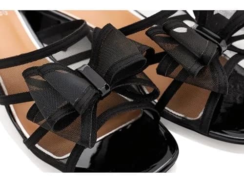J. Reneé Finola Slip-On Sandals 7 M | Mesh Square Toe, 1.5 inch Block Heel, Black thumbnail 2