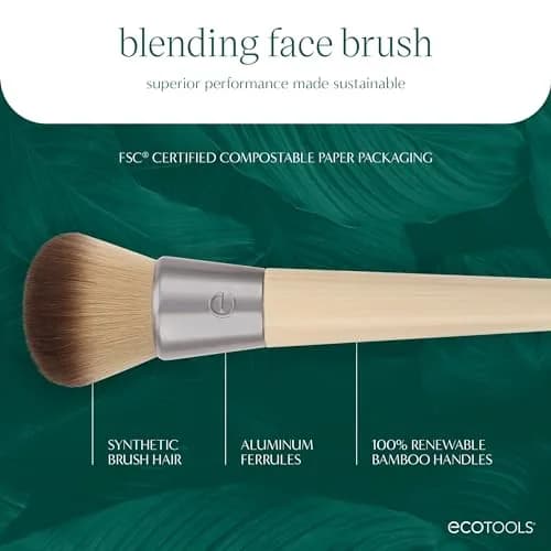 EcoTools Vegan Foundation Brush (Pack of 12) | Dense Synthetic Bristles for Seamless Makeup Application thumbnail 4