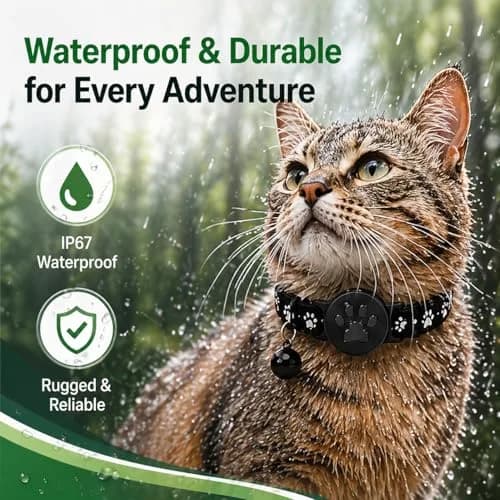 JNLIK GPS Cat Collar Tracker (Android Only) with Google Find My - Waterproof, No Monthly Fee, Black thumbnail 4