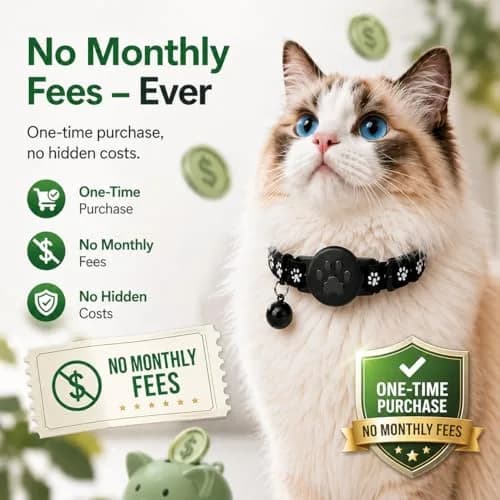 JNLIK GPS Cat Collar Tracker (Android Only) with Google Find My - Waterproof, No Monthly Fee, Black thumbnail 5