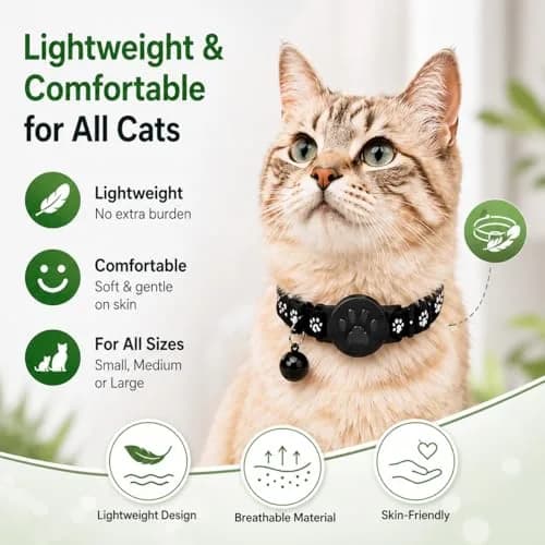 JNLIK GPS Cat Collar Tracker (Android Only) with Google Find My - Waterproof, No Monthly Fee, Black thumbnail 6