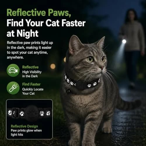 JNLIK GPS Cat Collar Tracker (Android Only) with Google Find My - Waterproof, No Monthly Fee, Black thumbnail 7