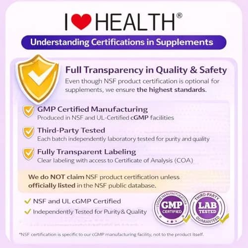 I LOVE HEALTH NMN 500MG Per Capsule – High Purity 99.9% NAD+ Support for Cellular Energy & Aging, 60 Capsules thumbnail 4