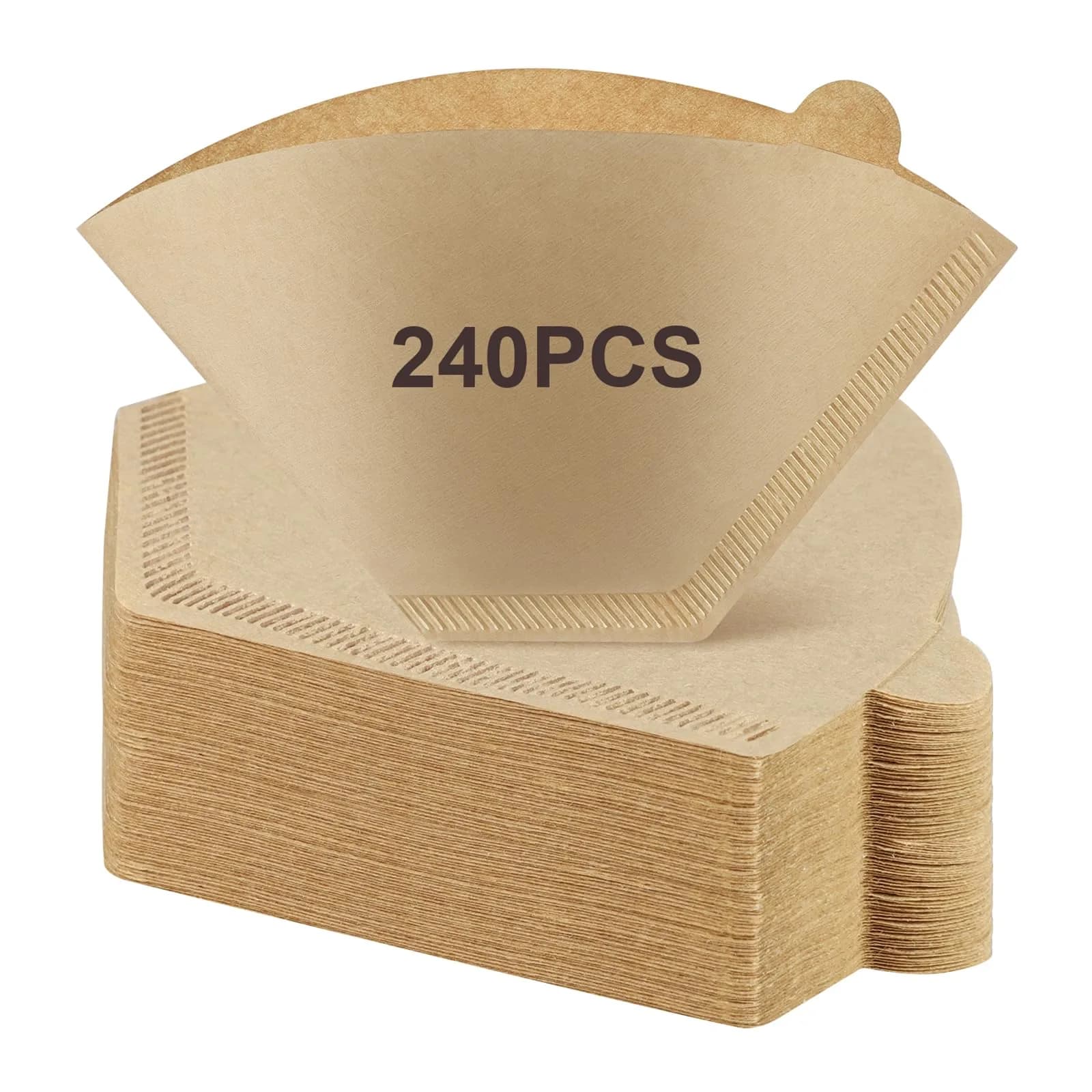 Prudiut #4 Cone Coffee Filters 8-12 Cup | Natural Wood Pulp, No-Clean, Compatible with Ninja