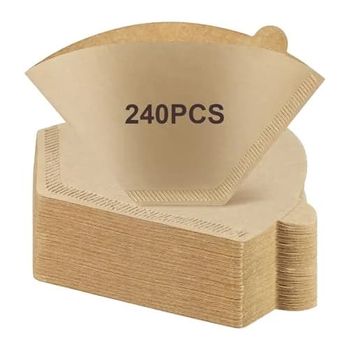Prudiut #4 Cone Coffee Filters 8-12 Cup | Natural Wood Pulp, No-Clean, Compatible with Ninja thumbnail 1