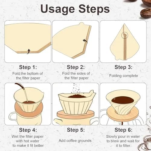 Prudiut #4 Cone Coffee Filters 8-12 Cup | Natural Wood Pulp, No-Clean, Compatible with Ninja thumbnail 4