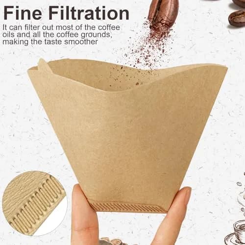 Prudiut #4 Cone Coffee Filters 8-12 Cup | Natural Wood Pulp, No-Clean, Compatible with Ninja thumbnail 5