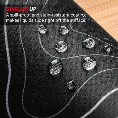 MROCO Essential Office & Gaming Mouse Pad, 21.59cm x 27.94cm (8.5 x 11 Inch), Black Topographic | Non-Slip Waterproof Design thumbnail 5