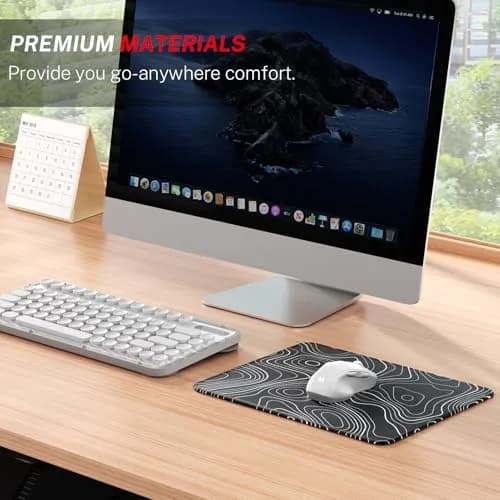 MROCO Essential Office & Gaming Mouse Pad, 21.59cm x 27.94cm (8.5 x 11 Inch), Black Topographic | Non-Slip Waterproof Design thumbnail 6