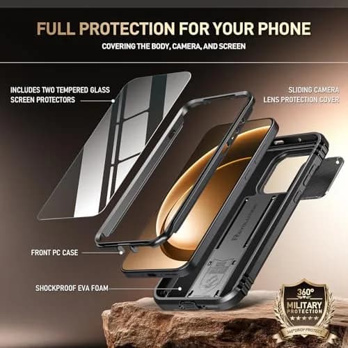 Poetic Revolution Case for OnePlus 15 5G | Black, Full-Body Rugged Dual-Layer Shockproof Case with Kickstand & Slide Camera Cover thumbnail 2