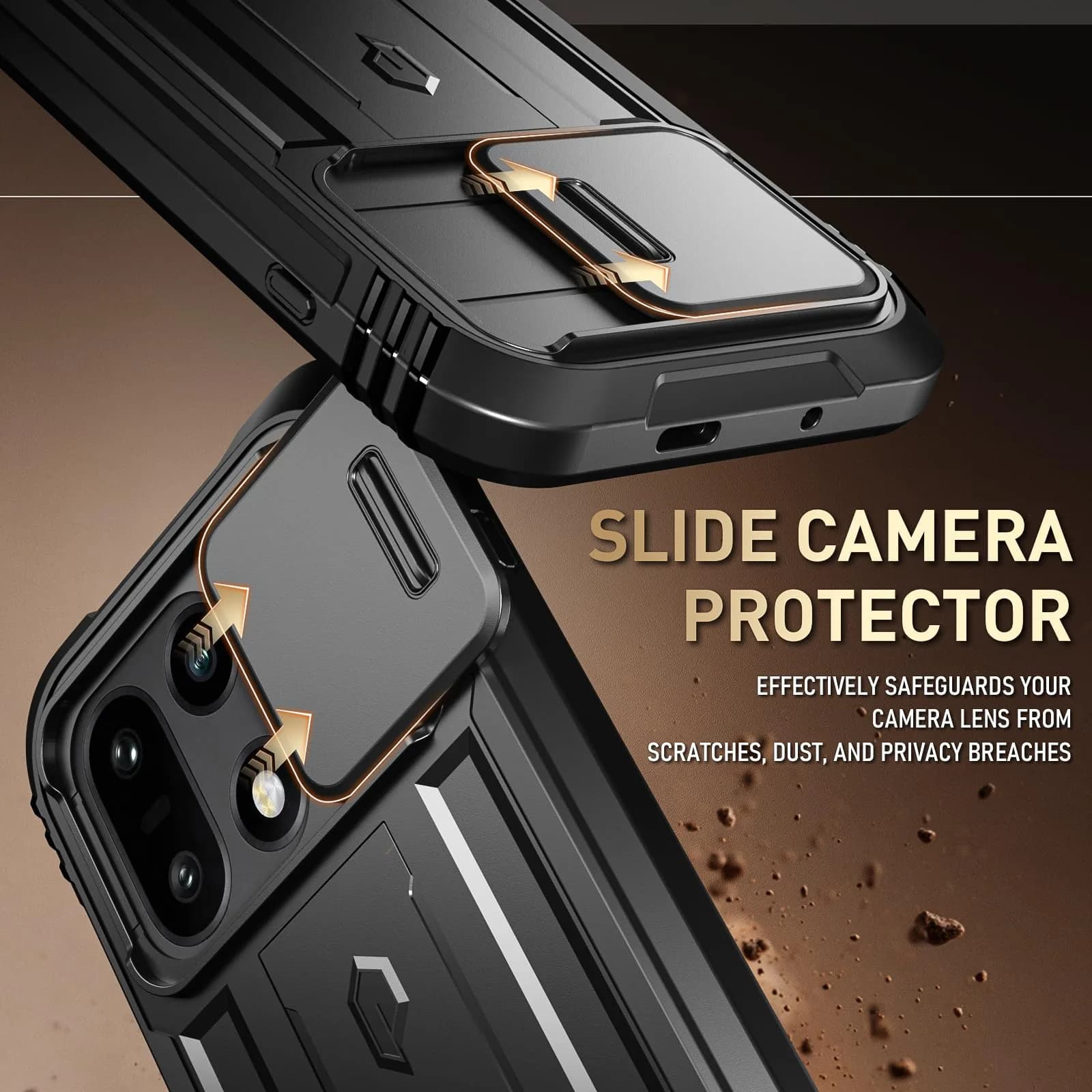Poetic Revolution Case for OnePlus 15 5G | Black, Full-Body Rugged Dual-Layer Shockproof Case with Kickstand & Slide Camera Cover - view 4