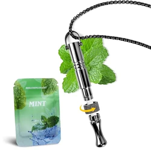 Quany Life BreathHalo Quit Smoking Necklace with Fidget Ring & Mint Pods | Mindful Breathing & Stress Relief thumbnail 1