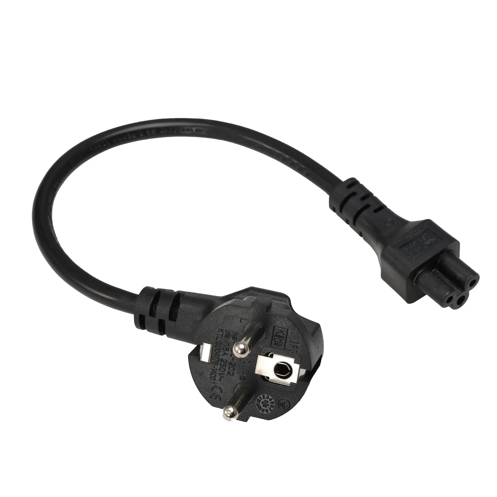 DRRI IEC C5 Plug to Europe Schuko CEE 7/7 Socket Extension Cable 30cm (0.98Ft) | 2.5A 250V — EU-C5-30CM/0.98FT