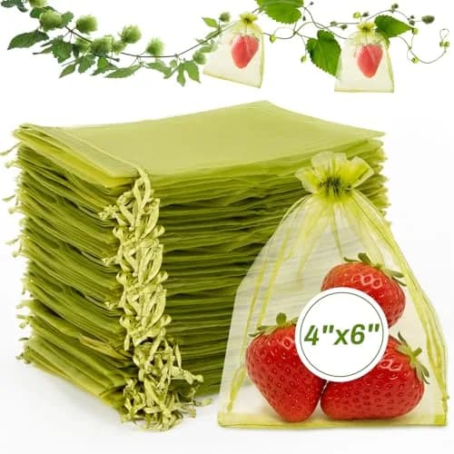Sukh Fruit Protection Bags 4"x6" | Mesh Organza Fruit Cover for Tomatoes & Grapes, Reusable thumbnail 1
