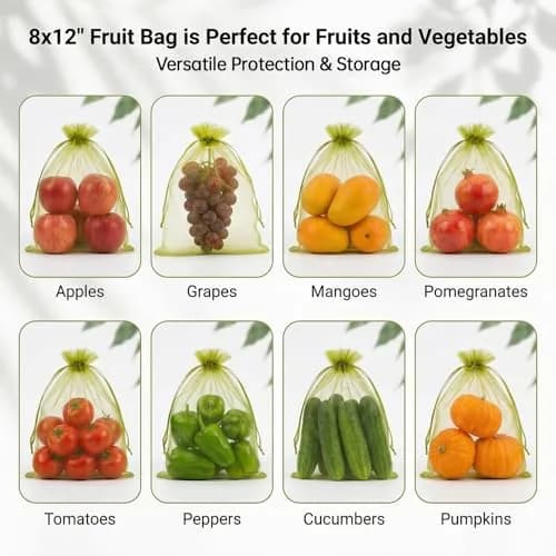 Sukh Fruit Protection Bags 8"x12" | Reusable Mesh Organza Bags for Fruits & Vegetables thumbnail 6